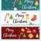 Merry Christmas Set Of Banners Template With For Merry Christmas Banner Template