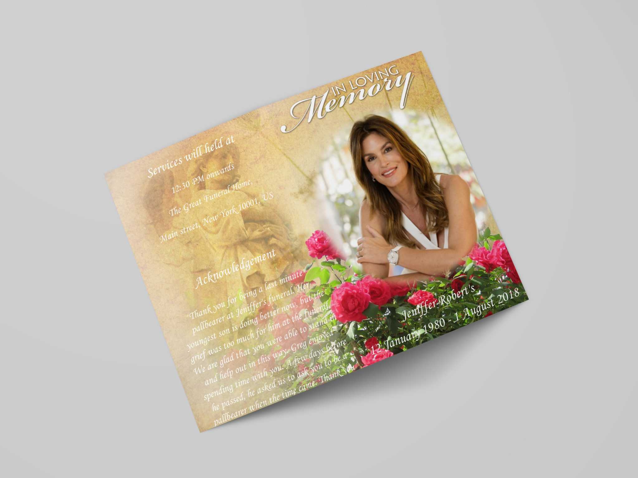 Microsoft Funeral Program Word Template | Word Template Regarding Memorial Card Template Word