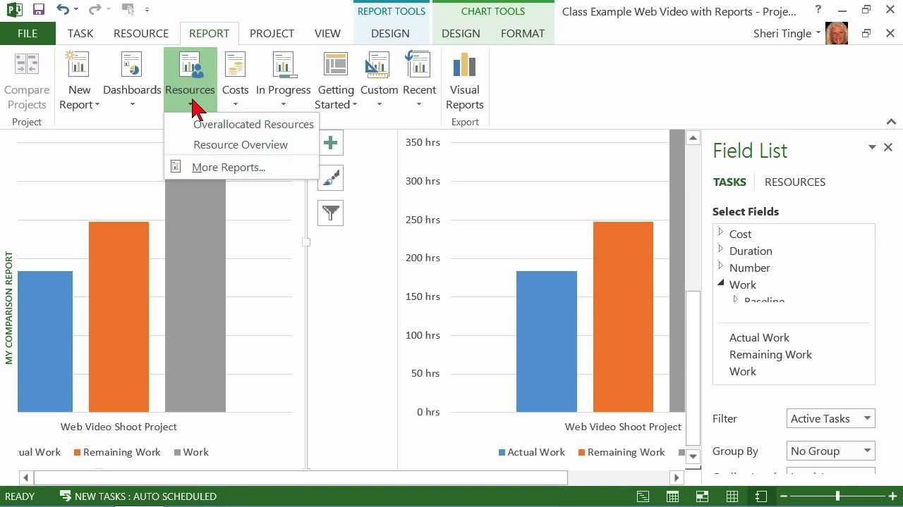 Microsoft Office Project 2013 Tutorial: Creating A Custom Report | K  Alliance Pertaining To Ms Project 2013 Report Templates