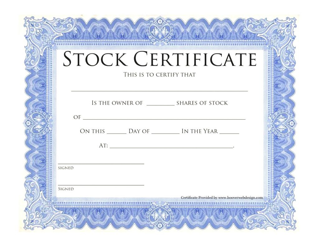 Microsoft Stock Certificate Template | Daishu With Free Stock Certificate Template Download