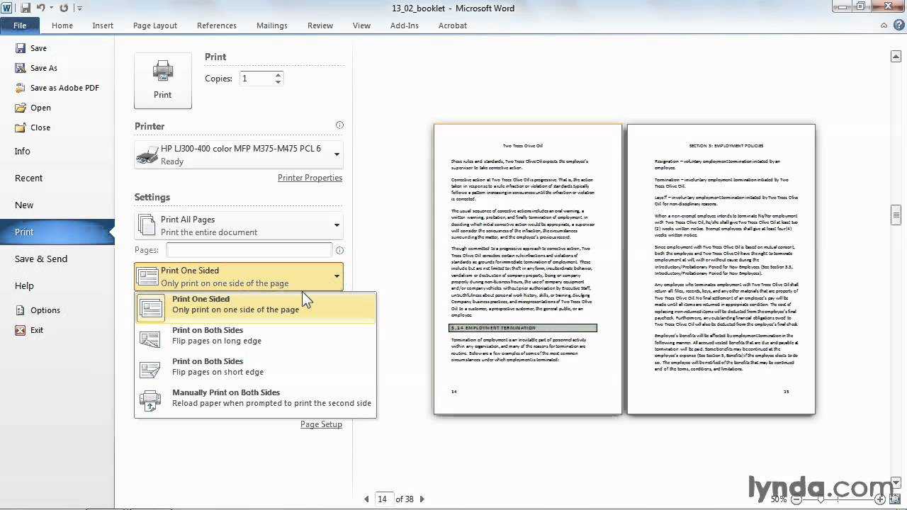 Microsoft Word Tutorial: How To Print A Booklet | Lynda Inside Brochure Template On Microsoft Word