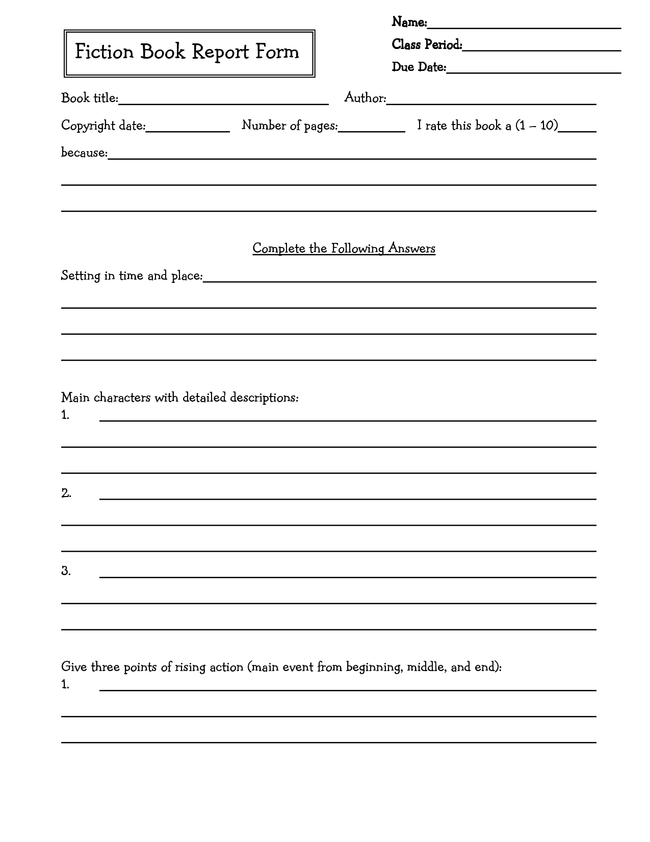 Middle School Book Report Brochure. 6Th Grade | 7Th Grade Inside Book Report Template Grade 1