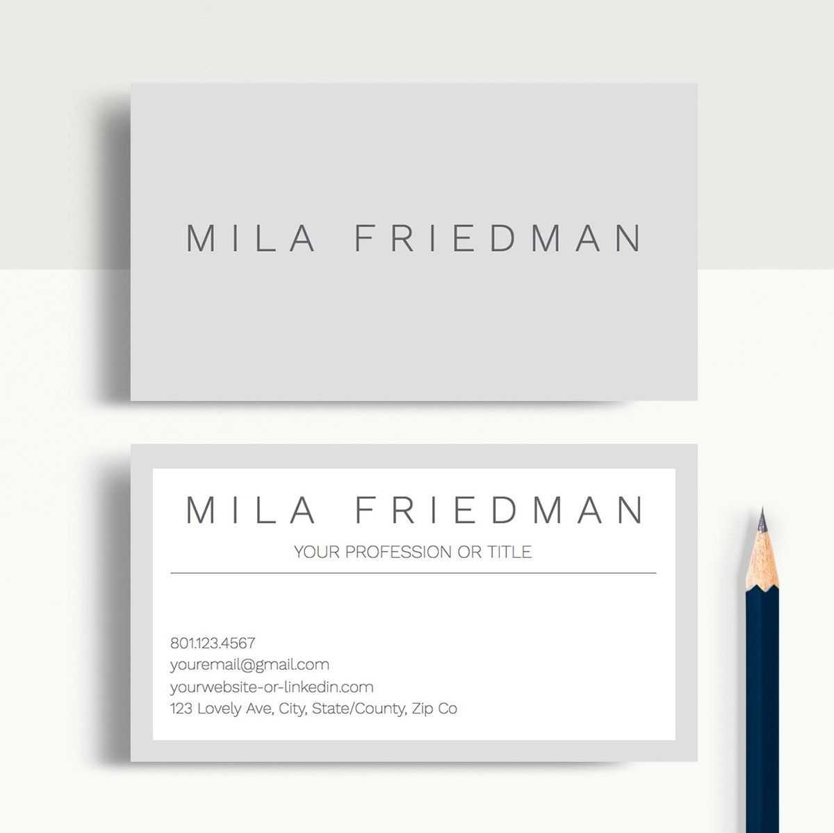 Mila Friedman | Google Docs Professional Business Cards Regarding Business Card Template For Google Docs