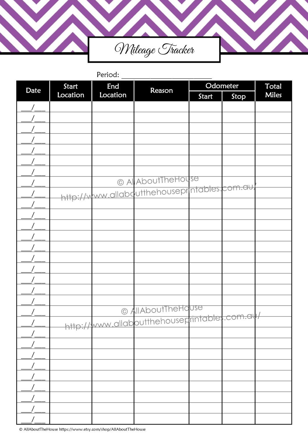 Mileage Log Tracker Business Printable Direct Sales Regarding Mileage Report Template