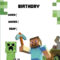 Minecraft Invite | Minecraft Party | Minecraft Birthday With Minecraft Birthday Card Template