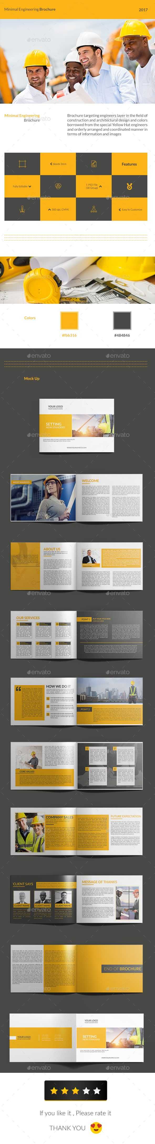 Minimal Engineering Brochure | Brochure Templates | Brochure In Engineering Brochure Templates