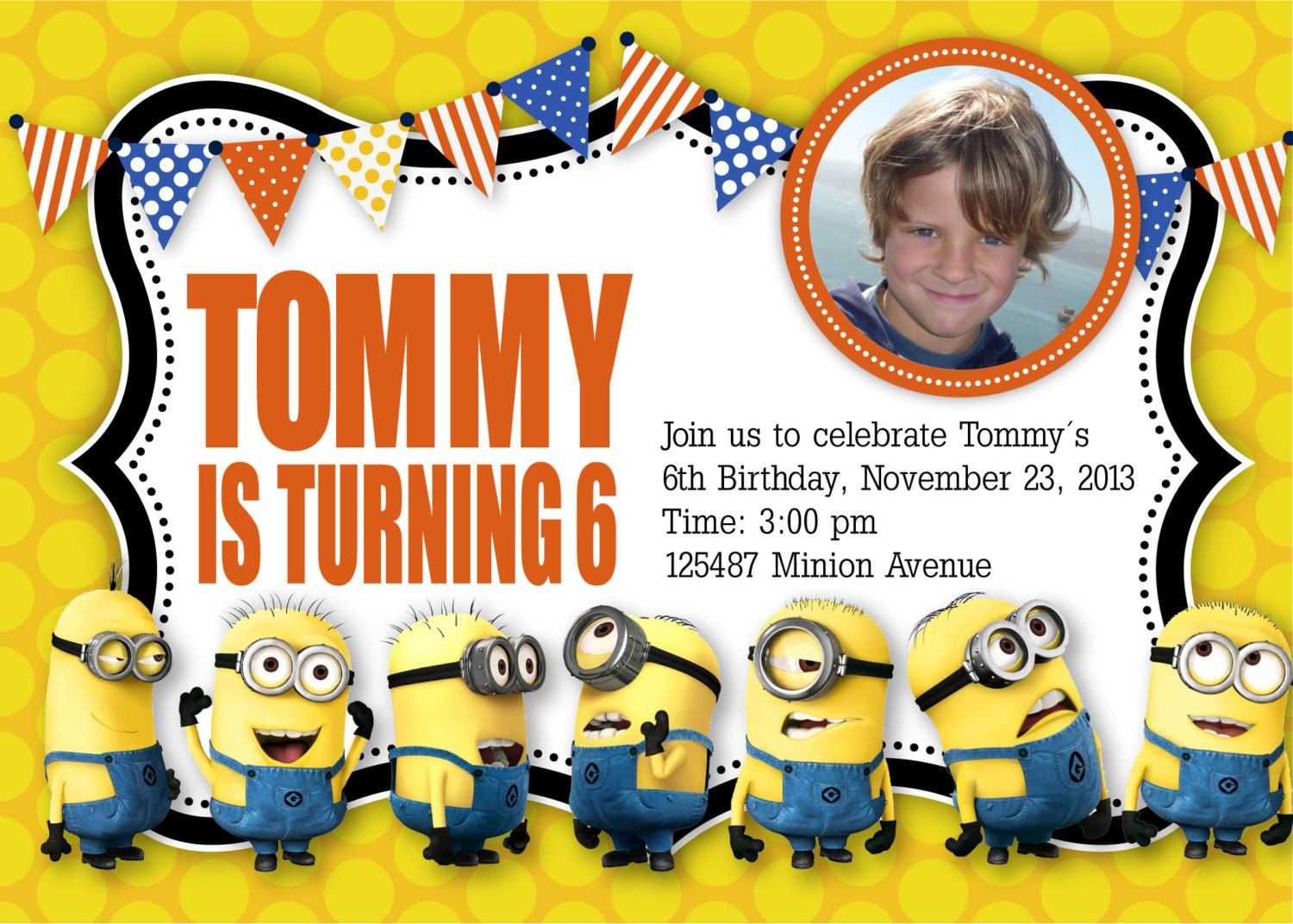 Minion Birthday Invitation Templates Free | Anay | Minion Pertaining To Minion Card Template