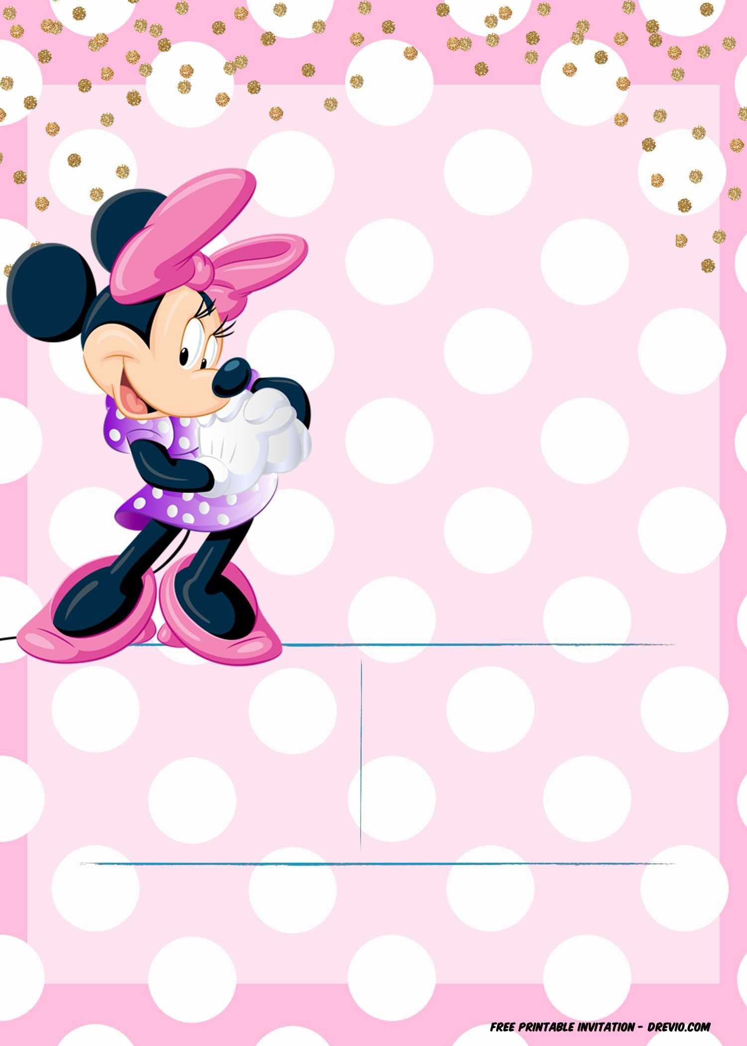 Minnie Mouse Invitation Template – Editable And Free With Minnie Mouse Card Templates