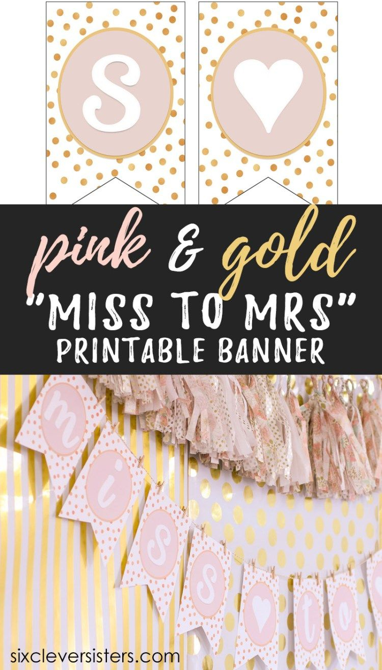 Miss To Mrs Banner - Free Printable | Bridal Shower Banner In Free Bridal Shower Banner Template