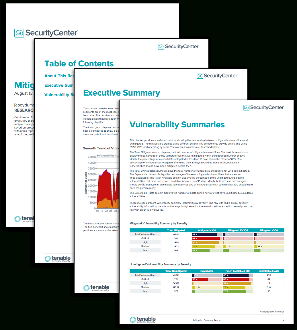 Mitigation Summary Report – Sc Report Template | Tenable® With Risk Mitigation Report Template