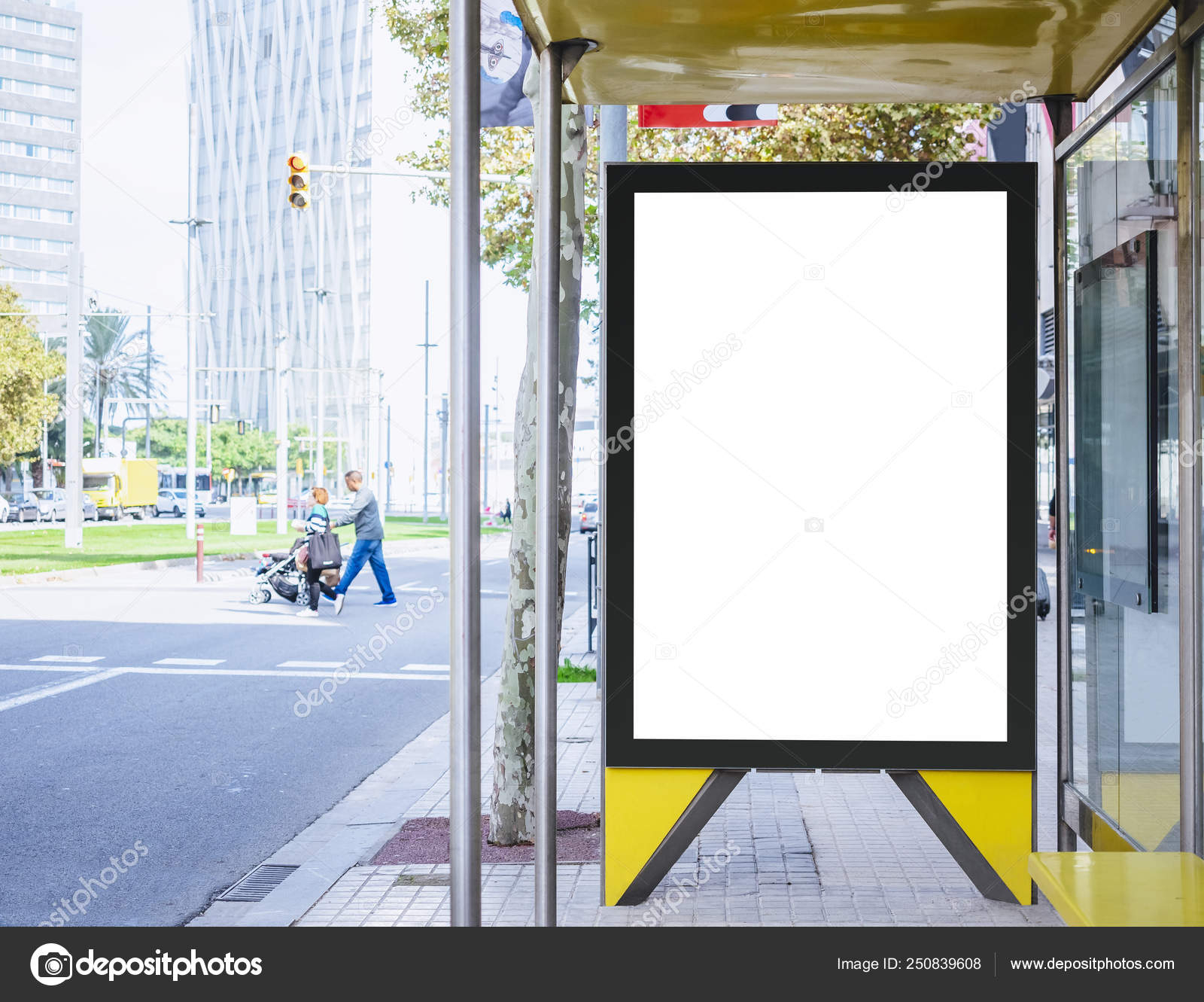 Mock Up Banner Template At Bus Shelter Media Outdoor City With Regard To Street Banner Template