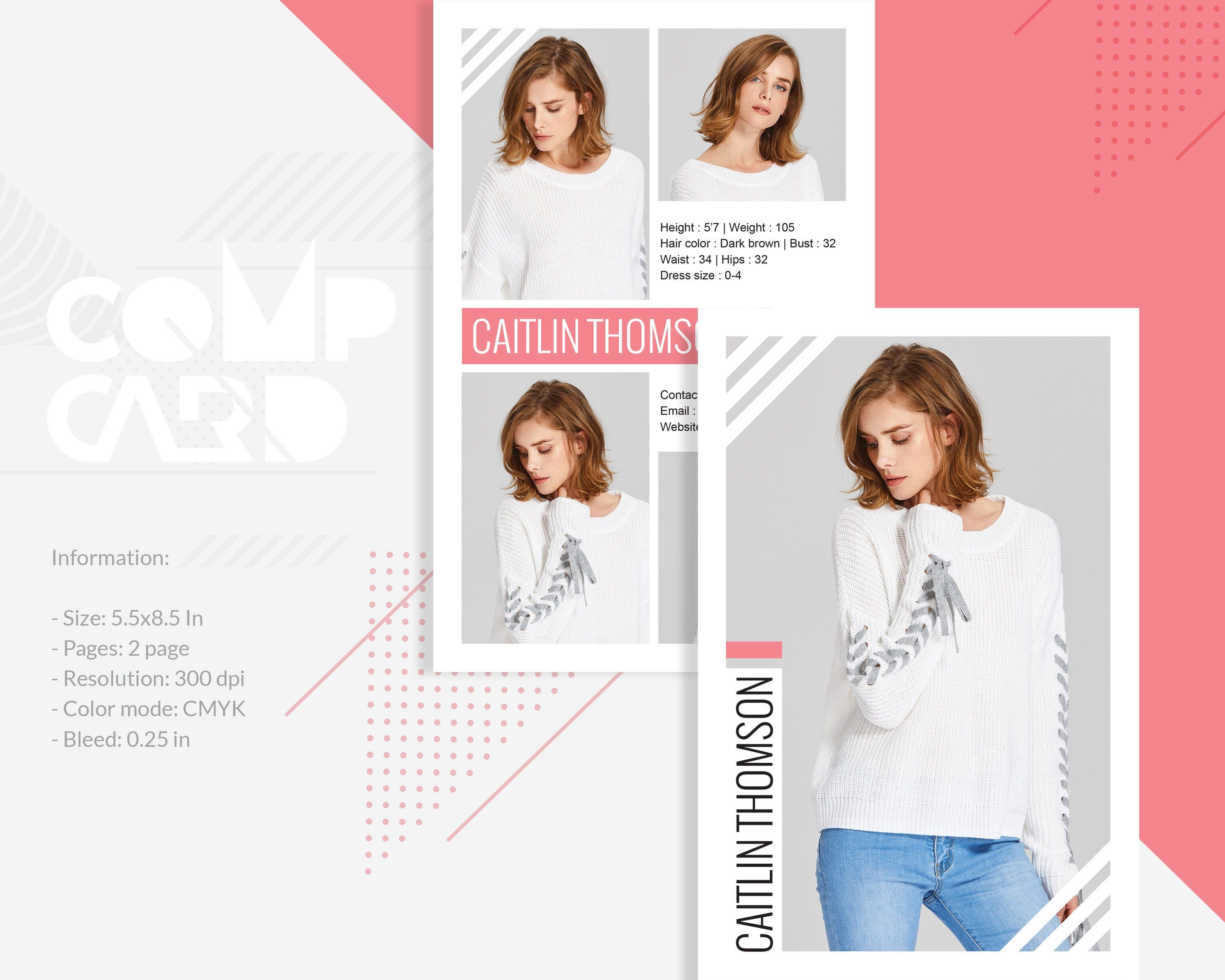 Modeling Comp Card | Fashion Model Comp Card Template For Comp Card Template Psd