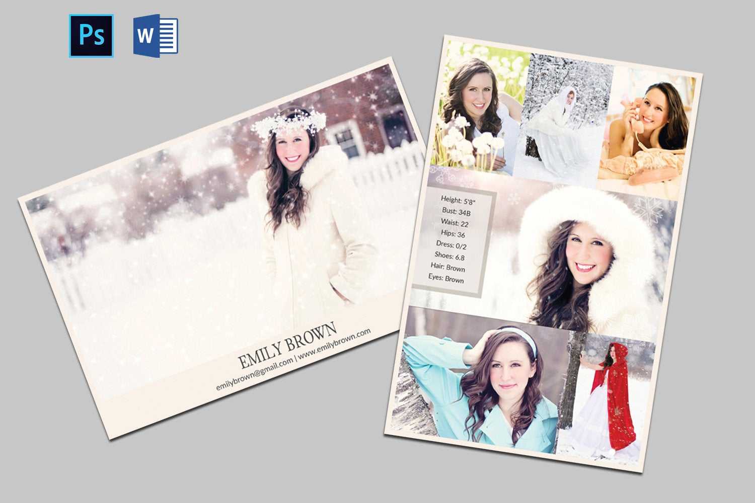 Modeling Comp Card | Model Agency Zed Card | Modeling Card | Comp Card  Template | Model Comp Card | Comp Cards For Model | Instant Download Pertaining To Zed Card Template