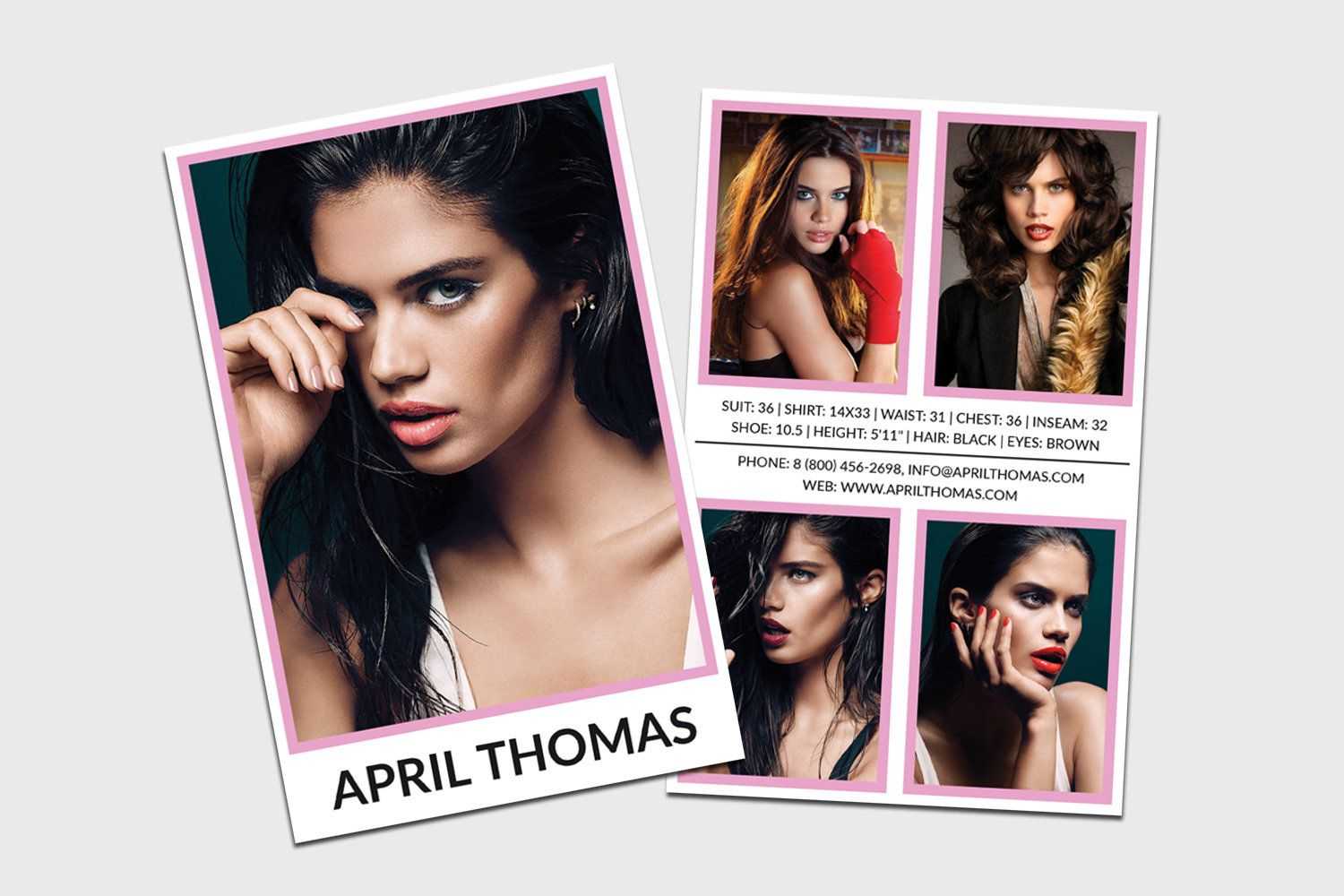 Modeling Comp Card | Model Agency Zed Card | Photoshop & Ms Intended For Zed Card Template