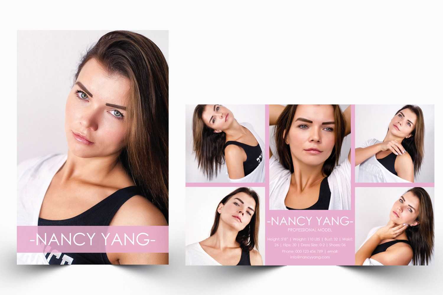 Modeling Comp Card | Model Agency Zed Card | Photoshop & Ms Regarding Zed Card Template
