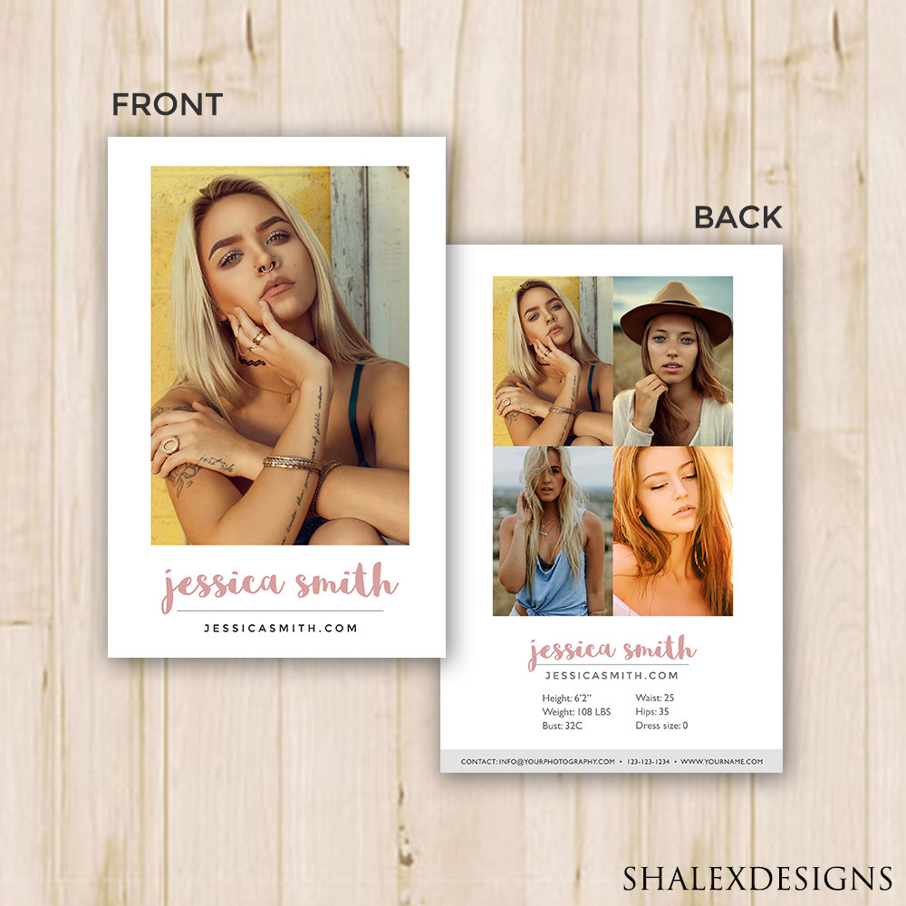 Modeling Comp Card Template – Photoshop Psd *instant Download* Regarding Comp Card Template Psd