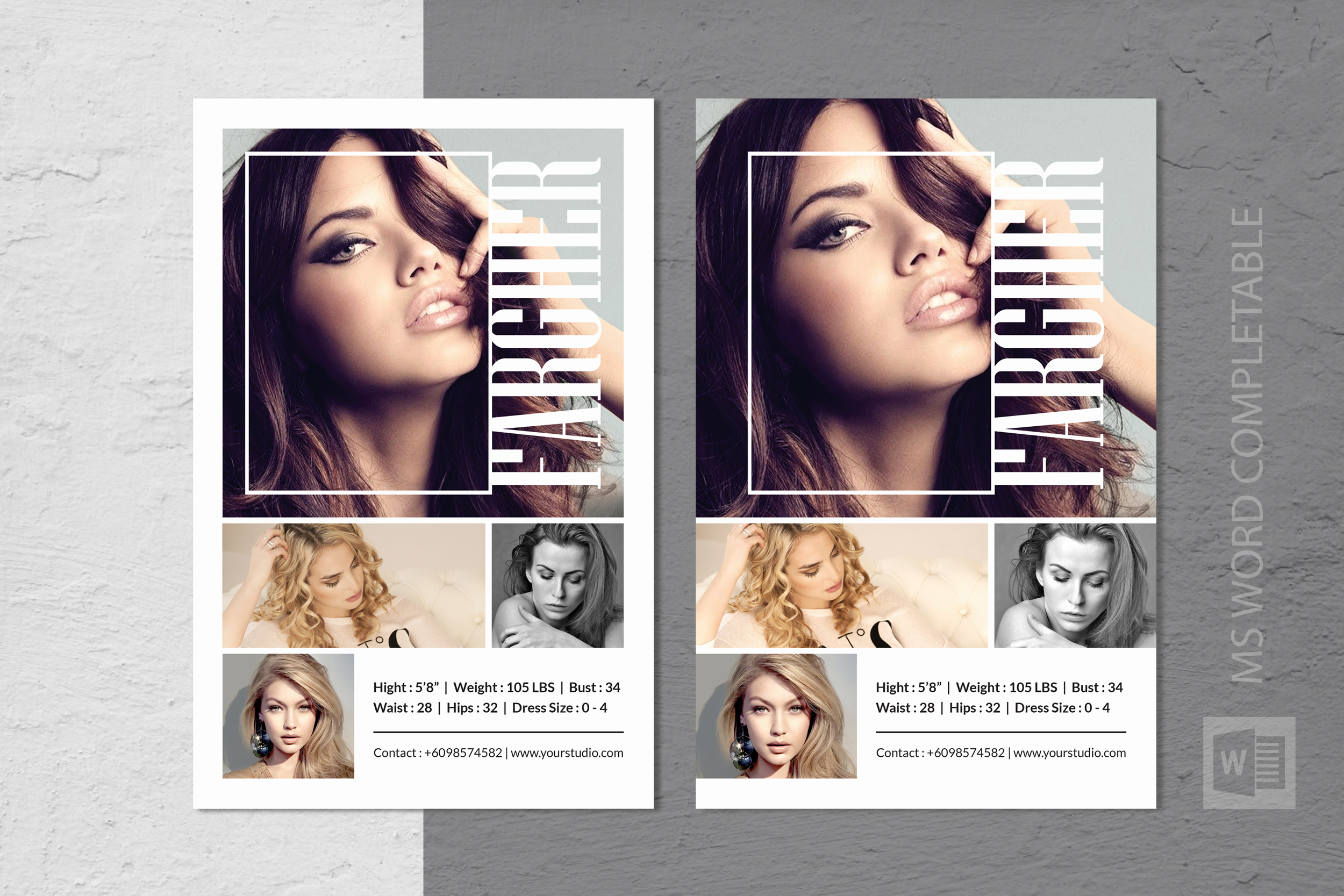 Modeling Comp Card Template With Free Comp Card Template