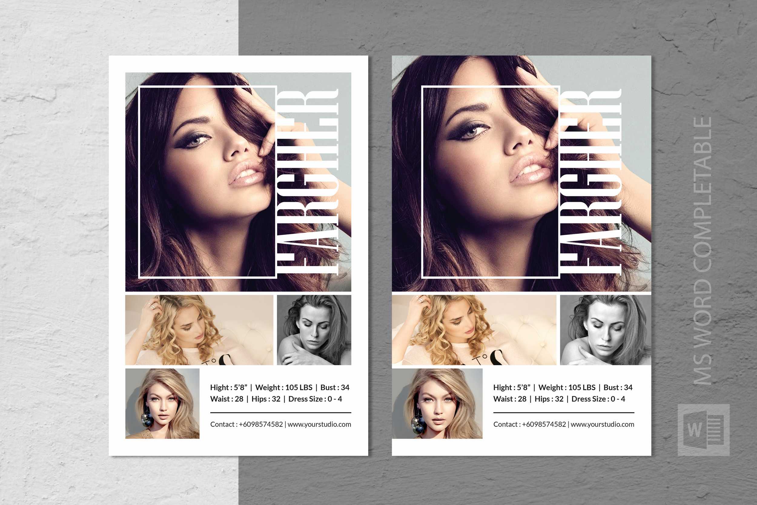 Modeling Comp Card Template With Regard To Model Comp Card Template Free