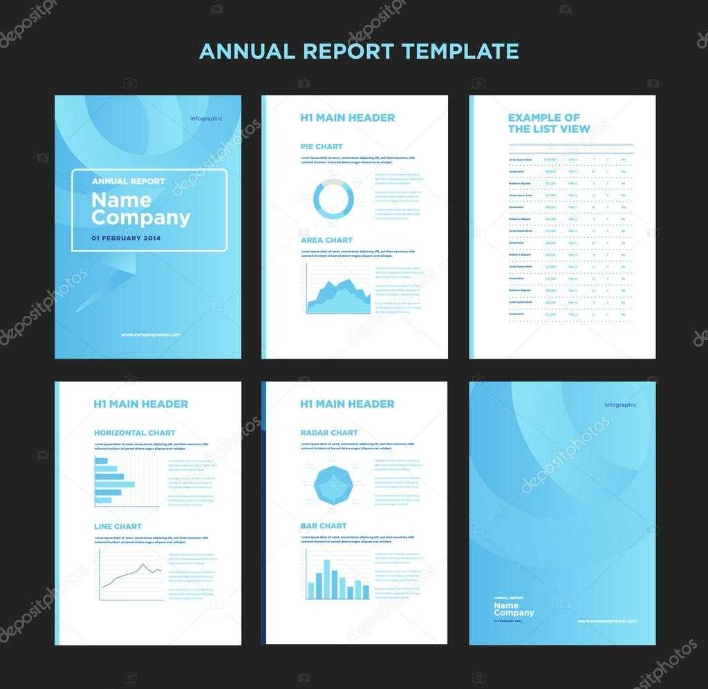 Modern Annual Report Template With Cover Design And With Illustrator Report Templates