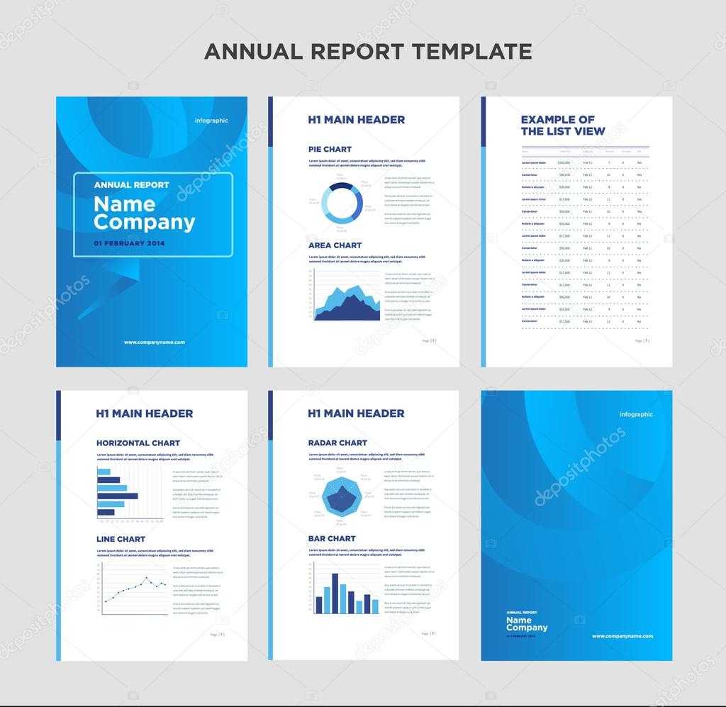 Modern Annual Report Template With Cover Design And With Illustrator Report Templates