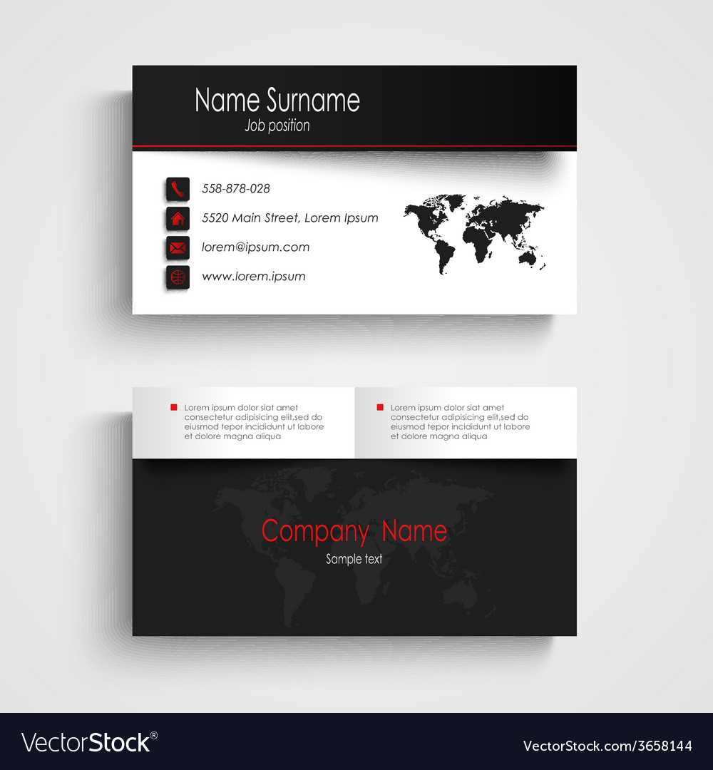 Modern Black White Business Card Template Within Black And White Business Cards Templates Free