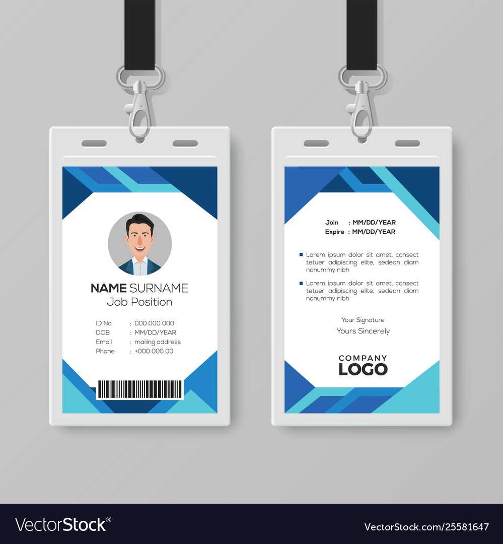 Modern Blue Id Card Design Template Pertaining To Photographer Id Card Template