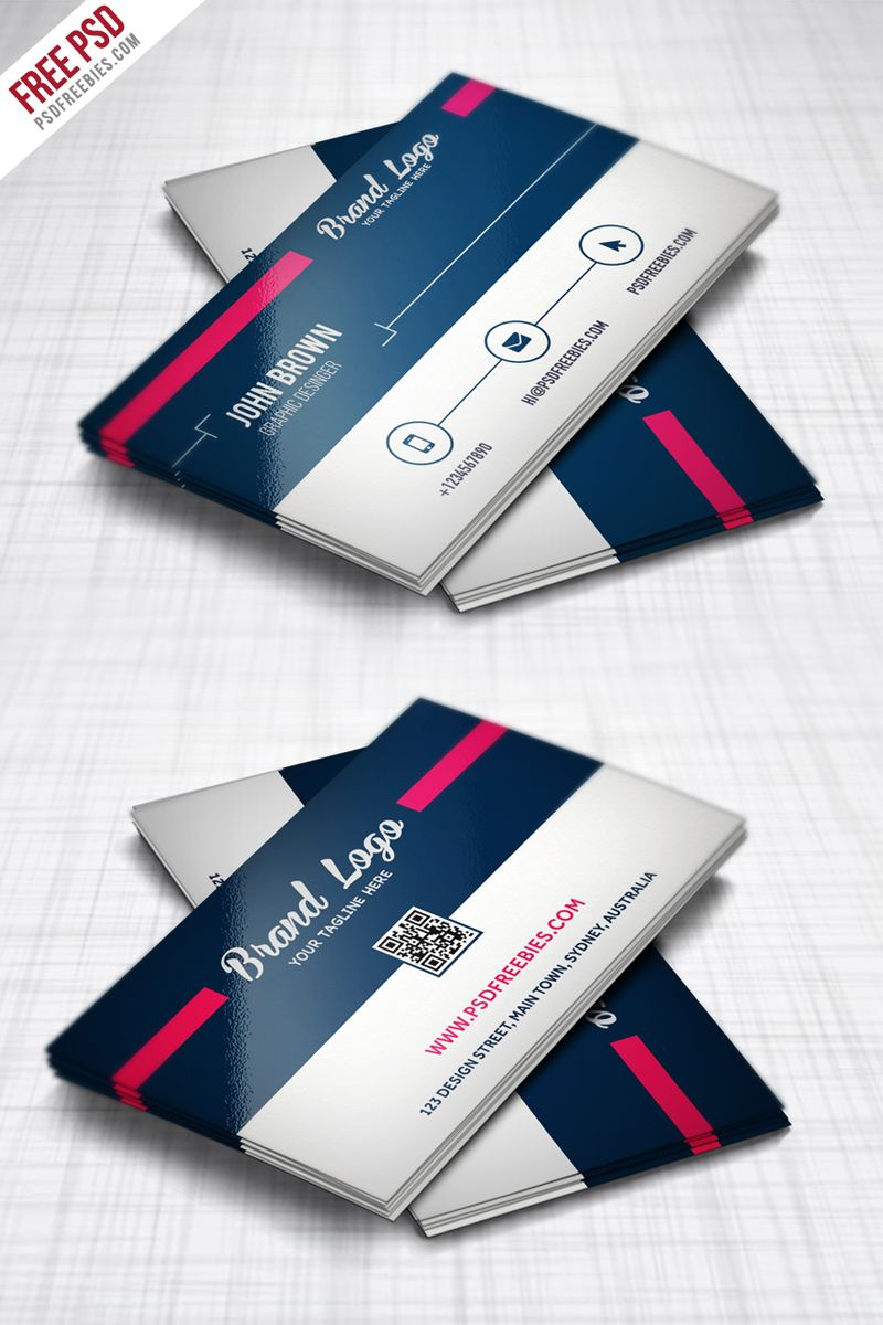 Modern Business Card Design Template Free Psd | Business In Visiting Card Templates Download