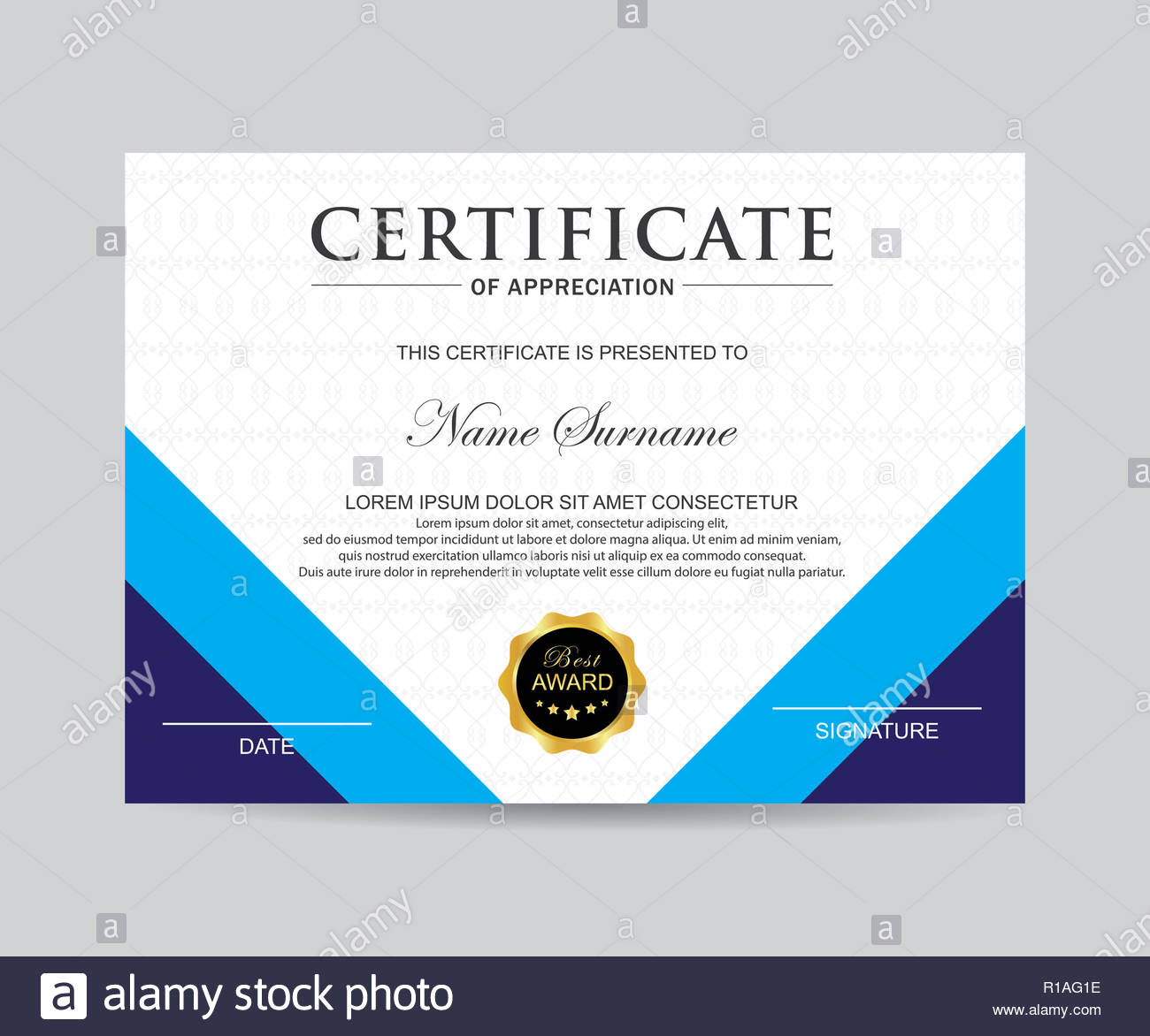 Modern Certificate Template And Background Stock Photo Regarding Borderless Certificate Templates