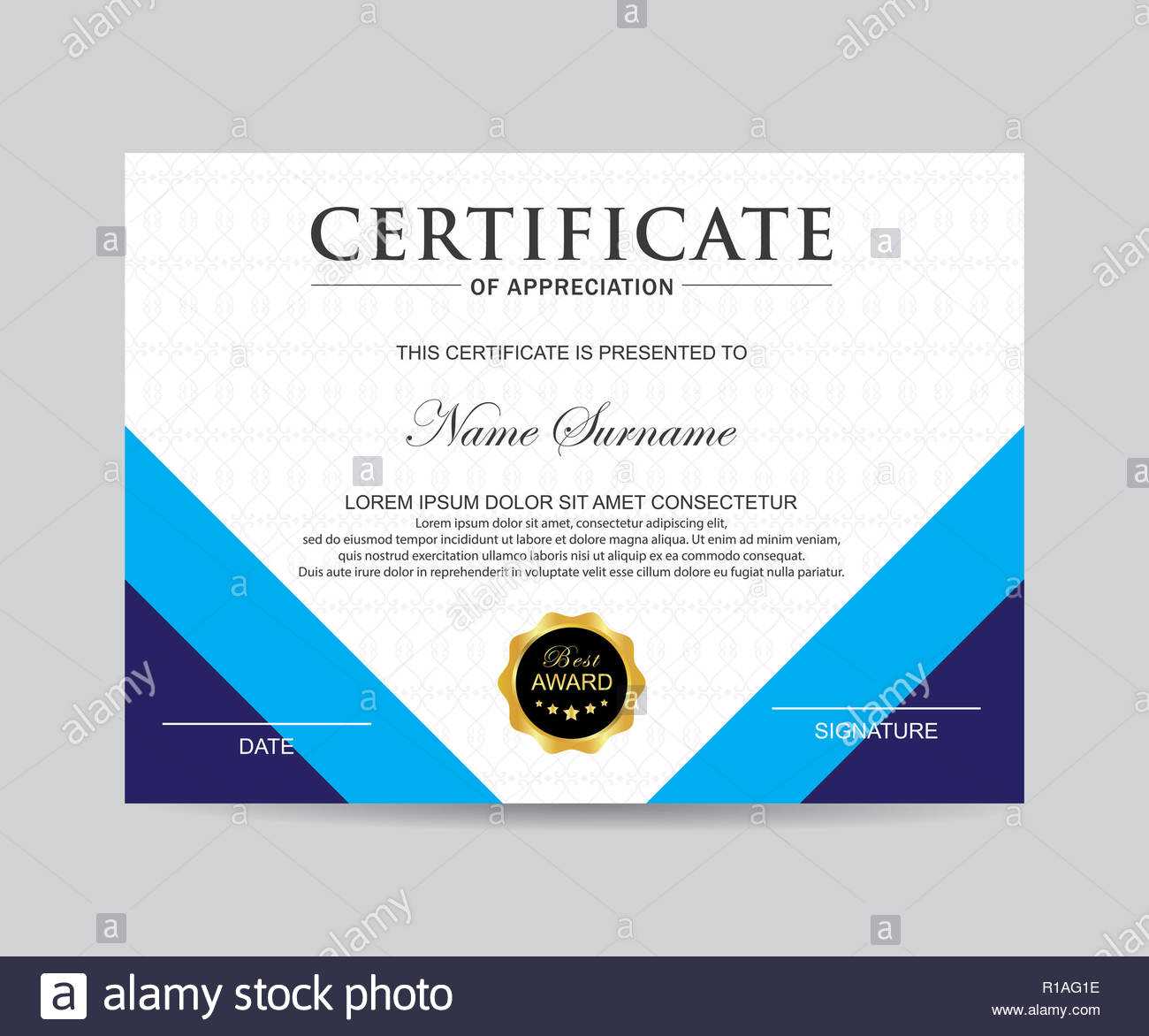 Modern Certificate Template And Background Stock Photo Regarding Borderless Certificate Templates