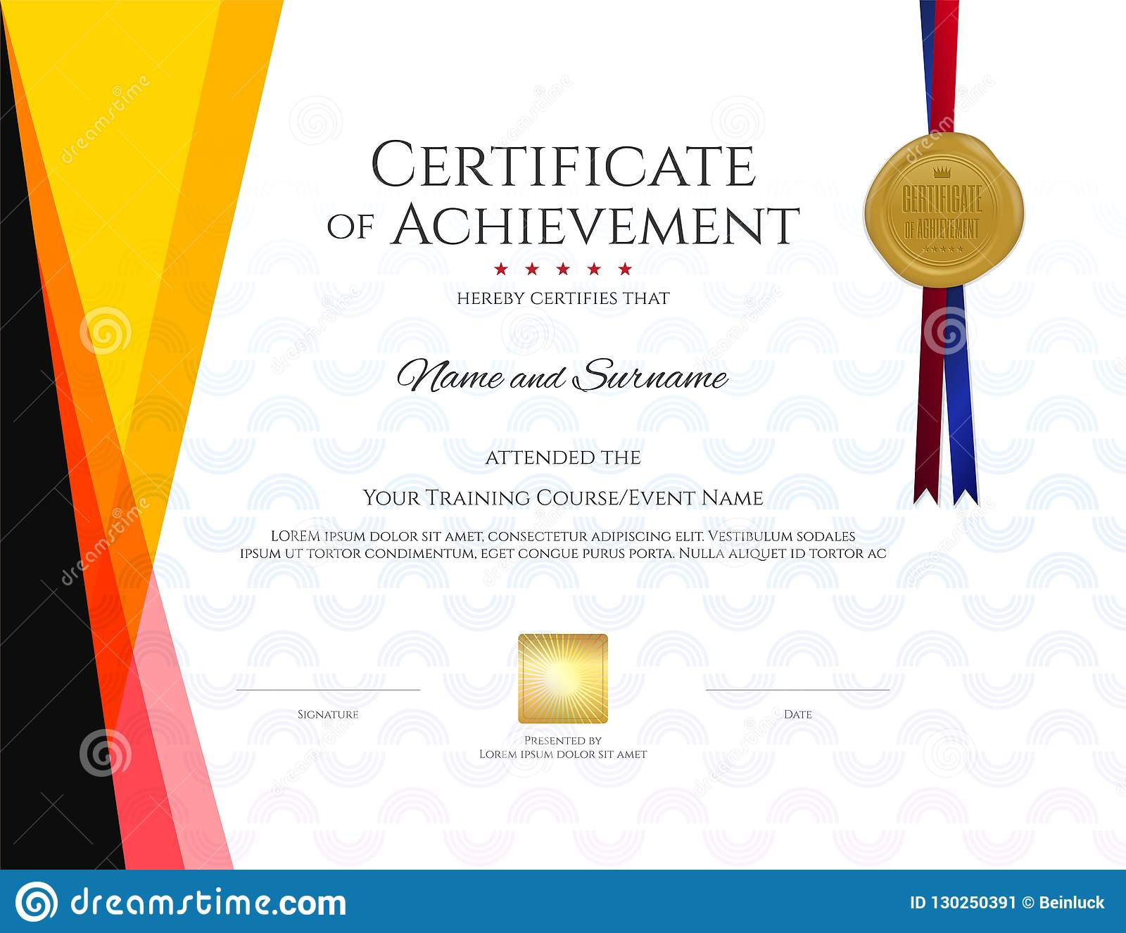 Modern Certificate Template With Elegant Border Frame Within Landscape Certificate Templates