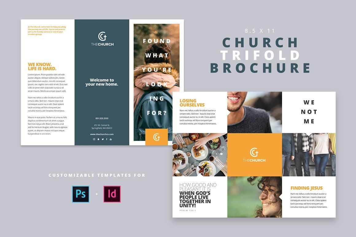 Modern Church Trifold Brochure - Brochures | Design: Graphic Intended For Welcome Brochure Template