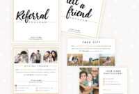 Modern Hand Lettering Referral Card Set - Strawberry Kit in Photography Referral Card Templates