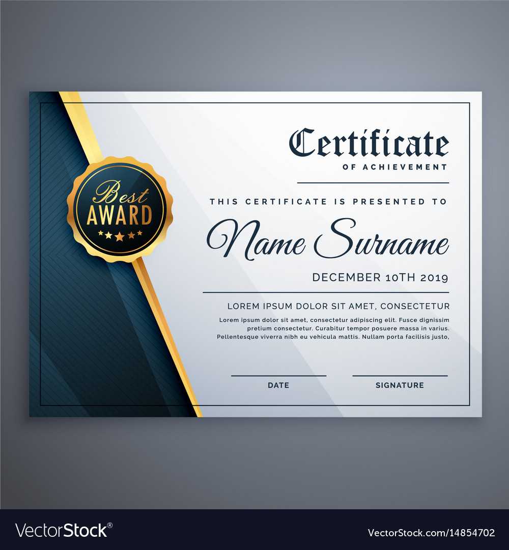 Modern Premium Certificate Award Design Template Within Award Certificate Design Template