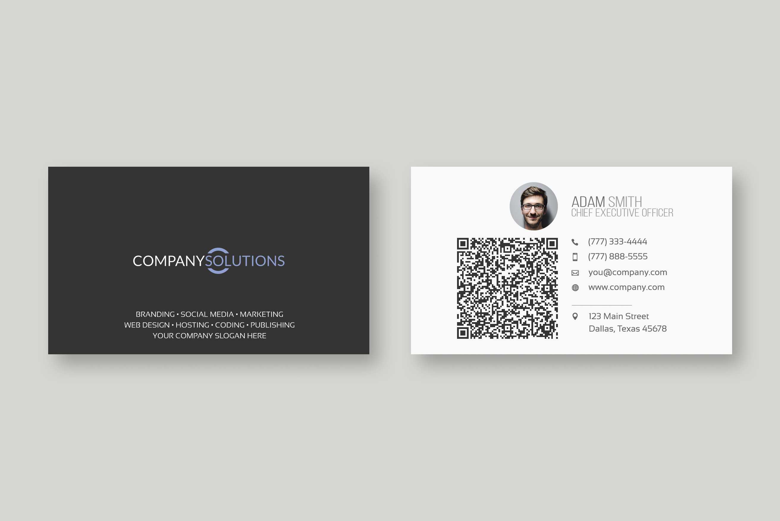 Modern Qr Code Business Card Template Intended For Qr Code Business Card Template