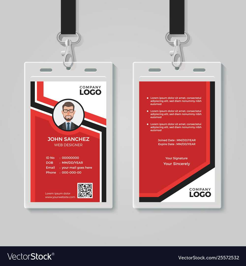 Modern Red Id Card Template Regarding Id Card Template Ai