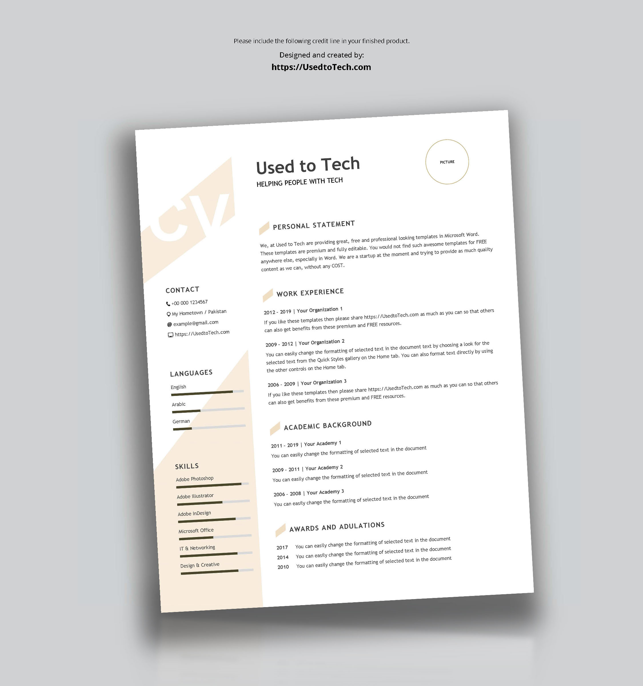 Modern Resume Template In Word Free – Used To Tech With Regard To Resume Templates Microsoft Word 2010