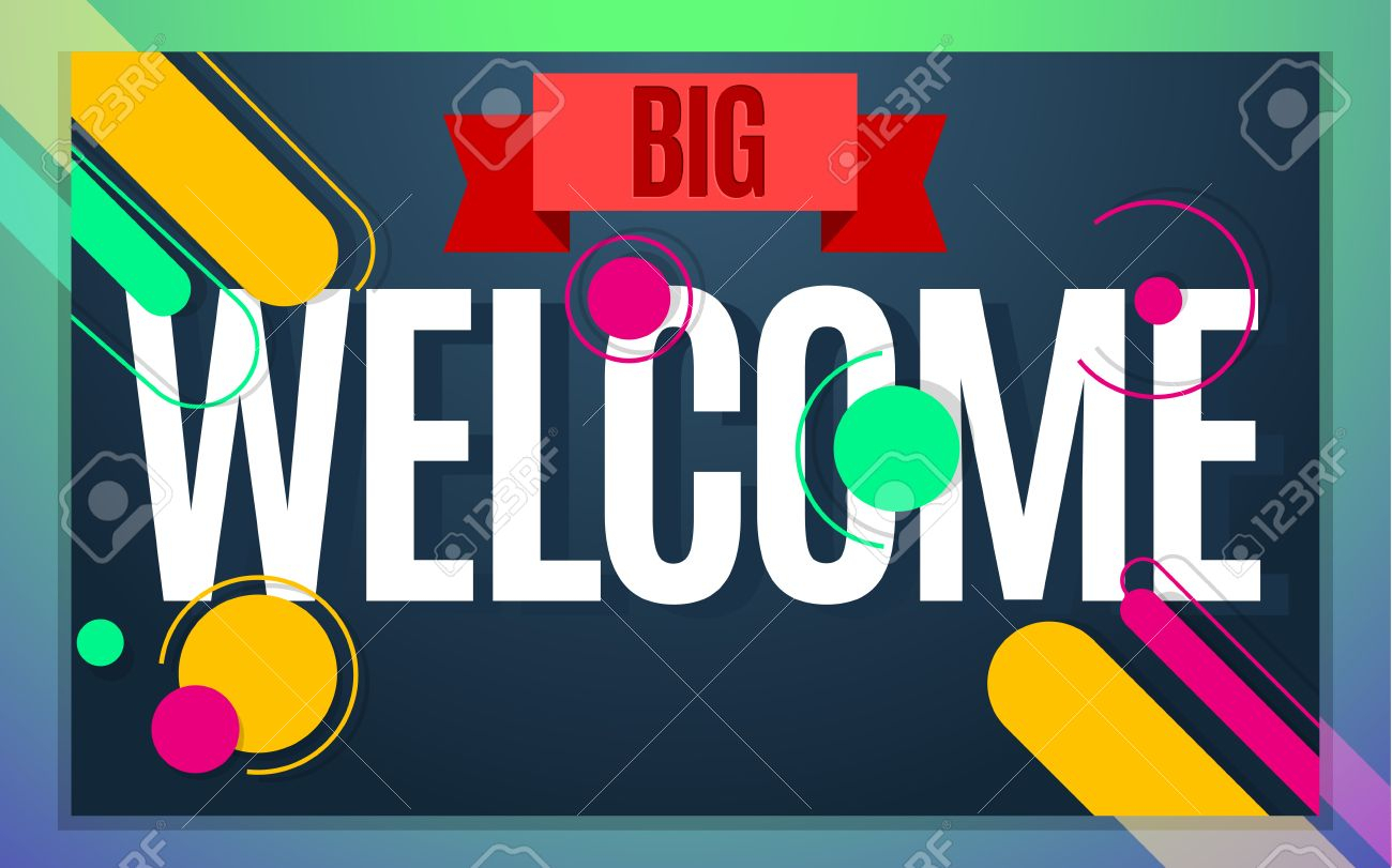 Modern Style Welcome Banner Color Design. Vector Illustration.. For Welcome Banner Template