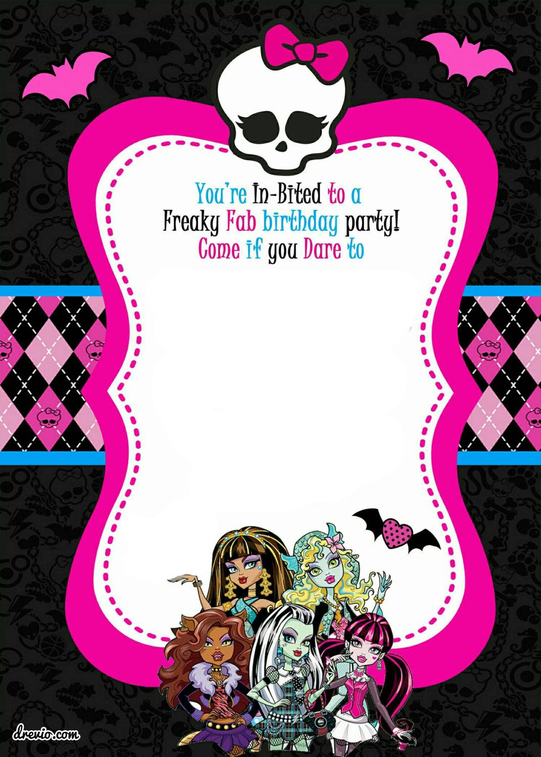 Monster High Party Invitations Template • Invitation Regarding Monster High Birthday Card Template