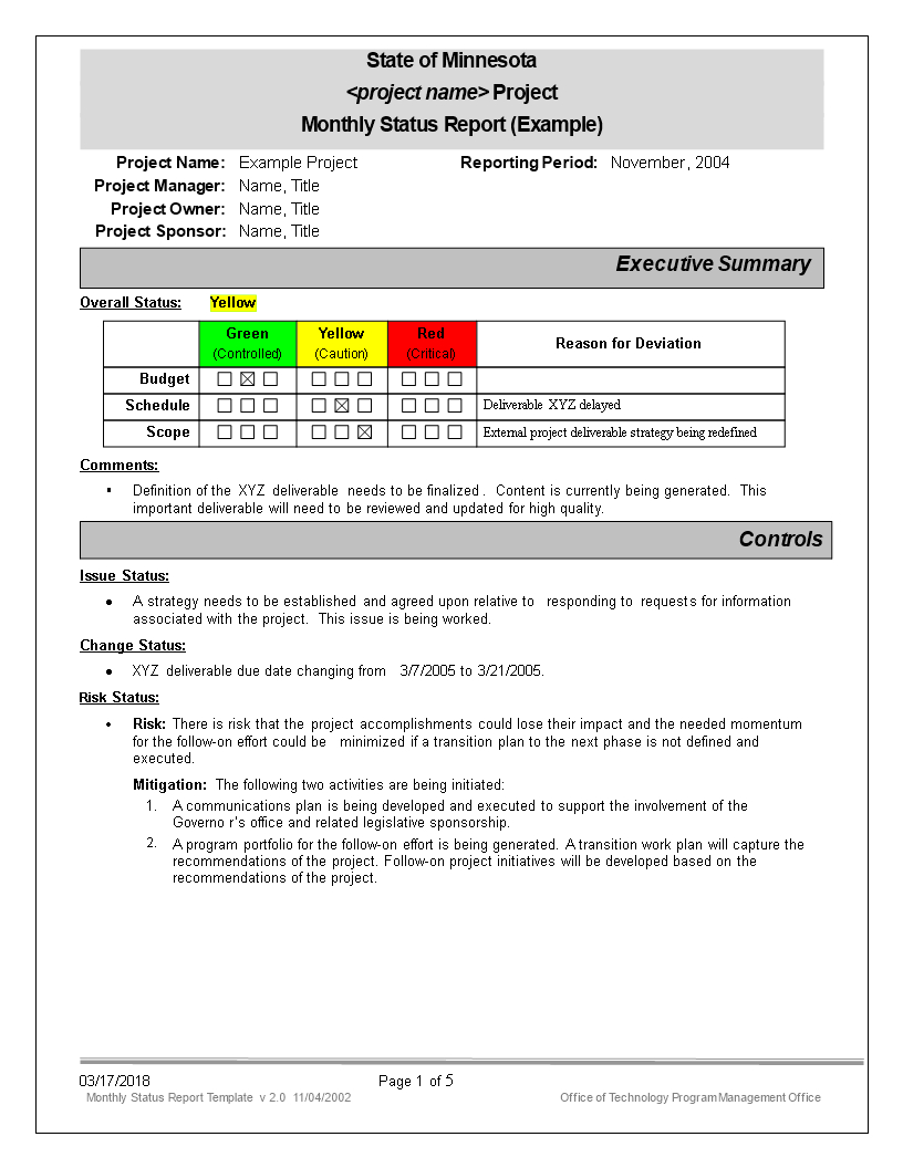 Monthly Status Report | Templates At Allbusinesstemplates Throughout Monthly Program Report Template