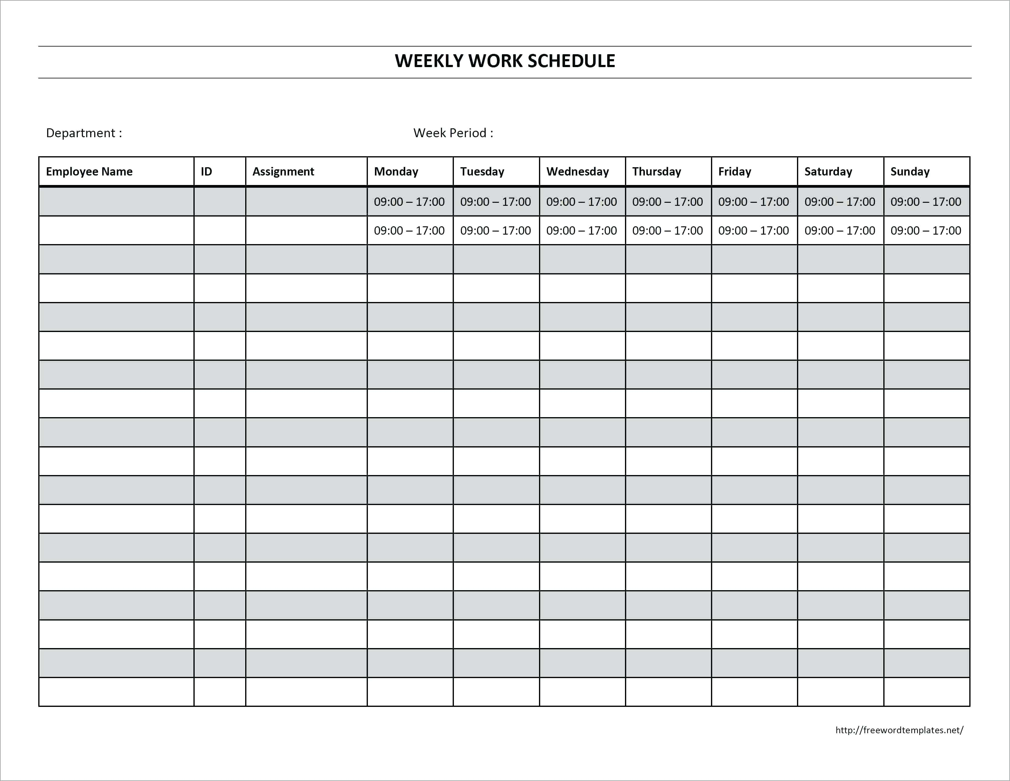 Monthly Work Schedule Template Printable – Wovensheet.co With Regard To Blank Monthly Work Schedule Template