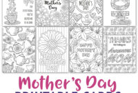 Mother's Day Coloring Cards | 8 Pack for Mothers Day Card Templates