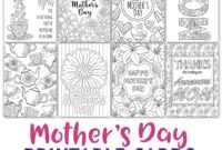 Mother's Day Coloring Cards | 8 Pack for Mothers Day Card Templates