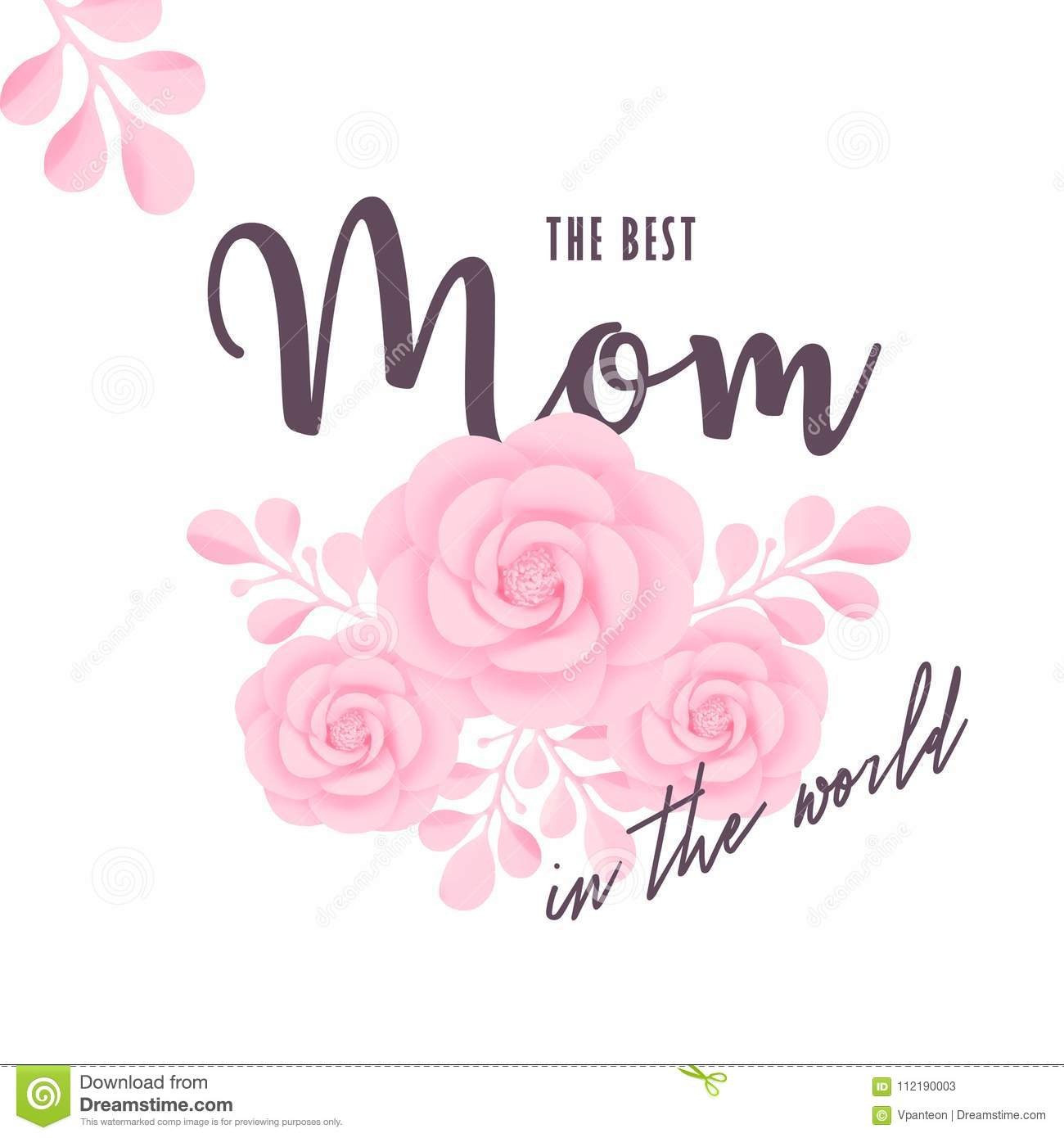 Mother's Day Greeting Card Template With Typography And In Mom Birthday Card Template