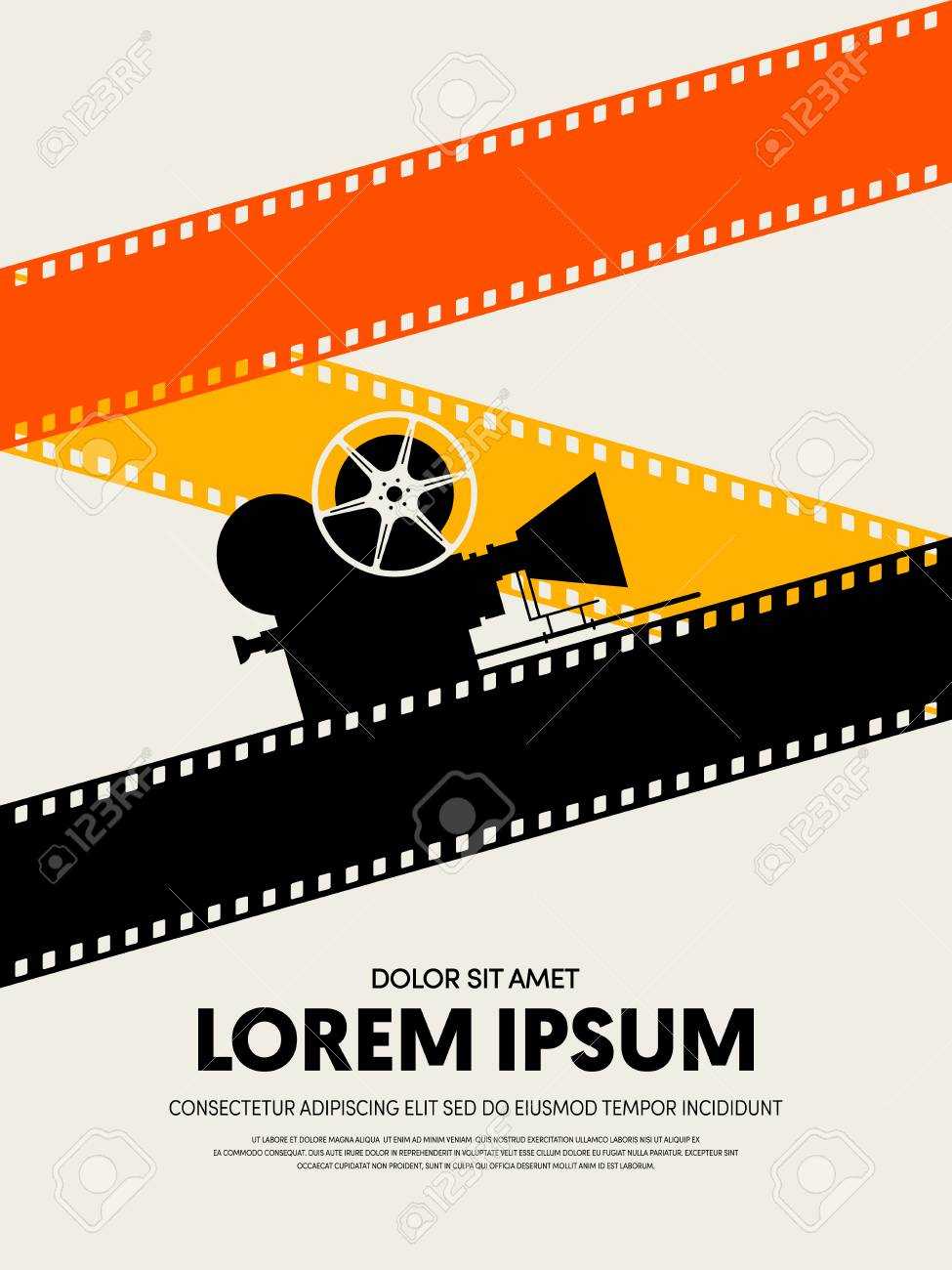 Movie And Film Festival Poster Template Design Modern Retro Vintage.. Within Film Festival Brochure Template