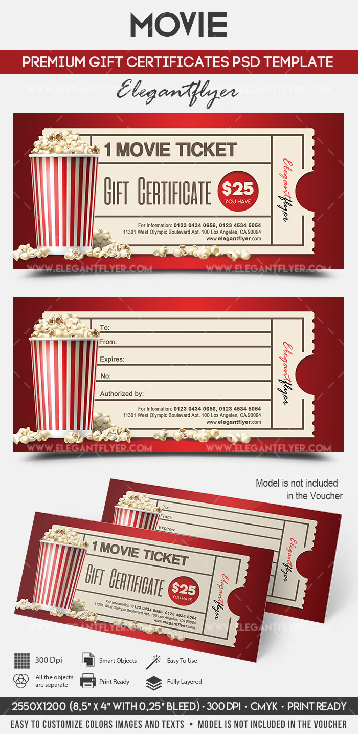 Movie Gift Certificate Psd Printable Pertaining To Gift Certificate Template Photoshop