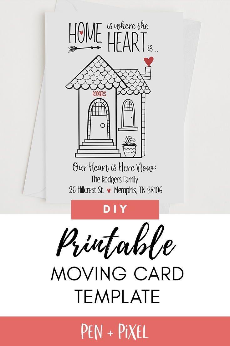 Moving Announcement, New Home, Moving, Change Of Address Regarding Moving Home Cards Template