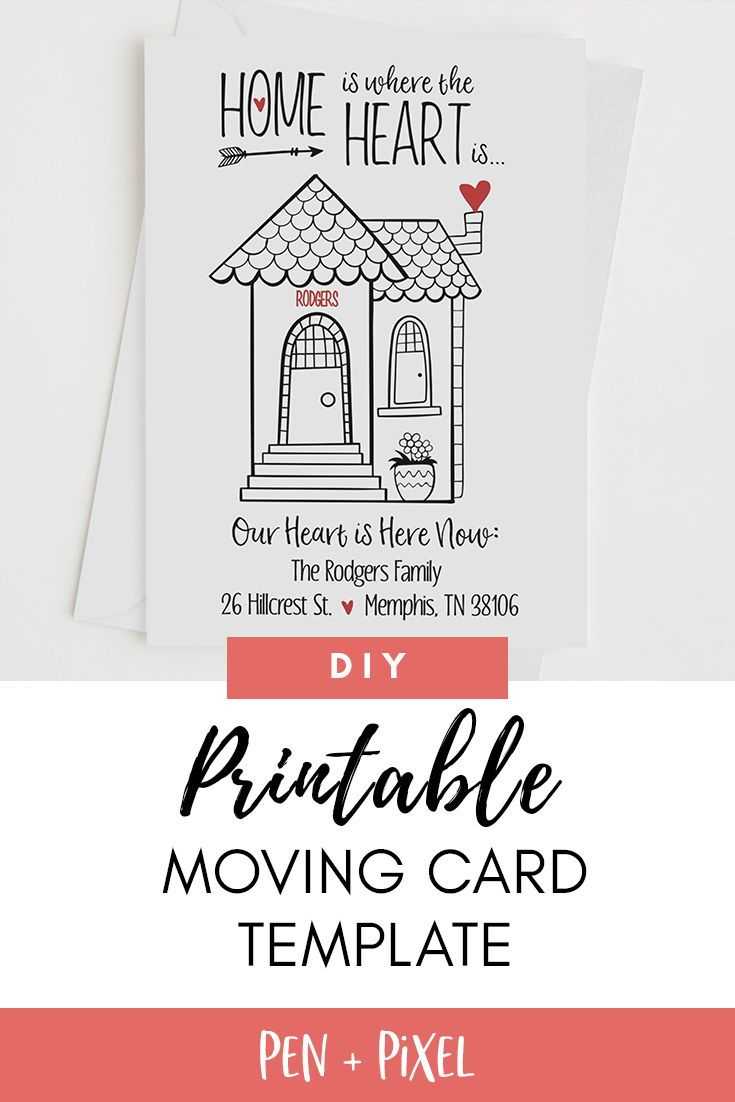 Moving Announcement, New Home, Moving, Change Of Address Regarding Moving Home Cards Template