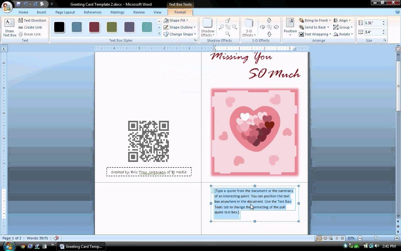 Ms Word Tutorial (Part 1) – Greeting Card Template For Birthday Card Publisher Template