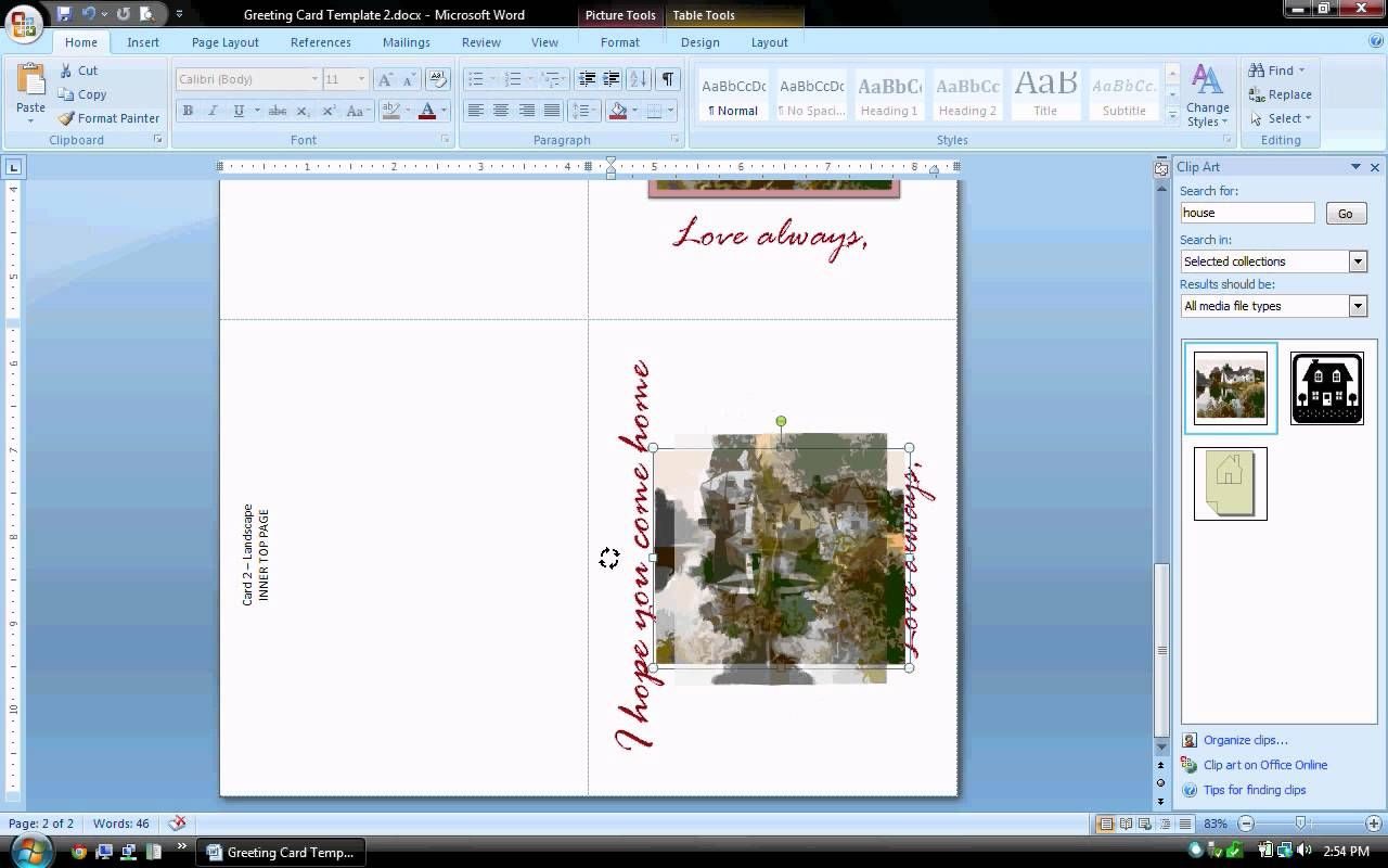 Ms Word Tutorial (Part 2) – Greeting Card Template For Microsoft Word Birthday Card Template