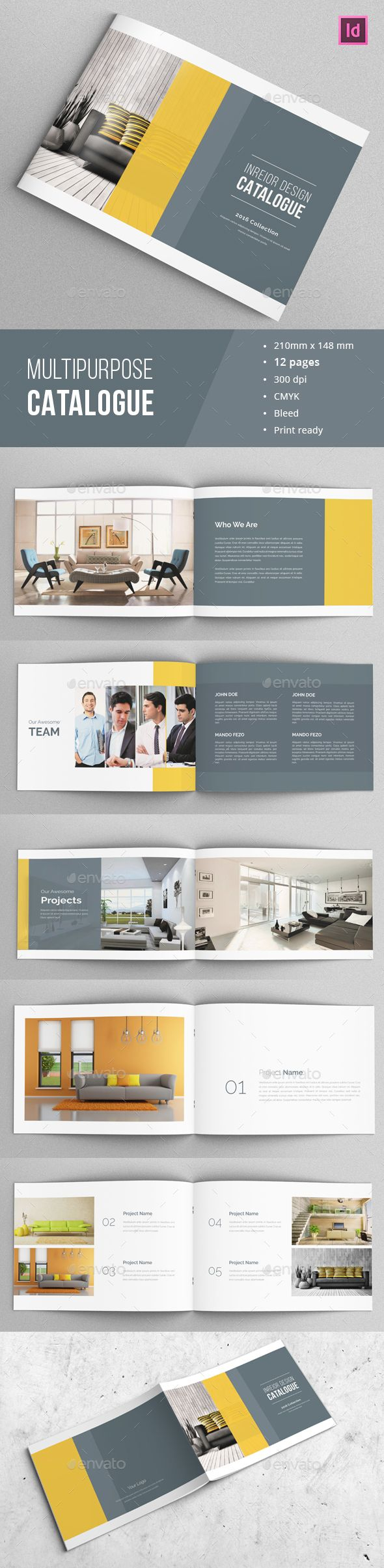 Multipurpose Brochure / Catalogue Template This Is 12 Page In 12 Page Brochure Template